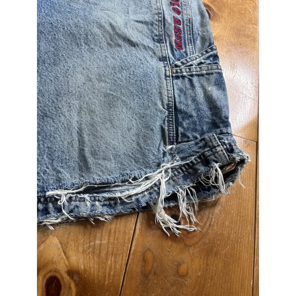 U.S. Polo Assn. Men's Acid Wash Denim Shorts Distressed Faded Baggy Fit Size 36